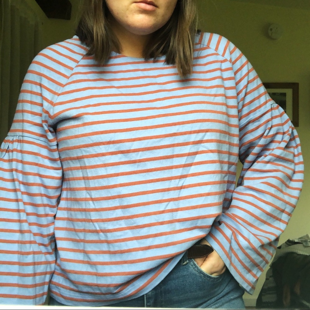 ❤️NWT madewell striped wide sleeve sweater